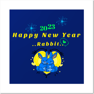 Happy new year rabbit Posters and Art